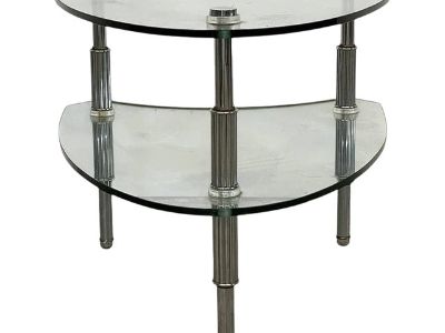 Vintage Industrial Chic Two Tier Italian Boomerang Side Table 1 of 2