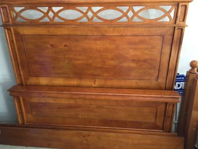 Queen size all wood panel bed