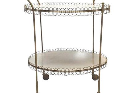 1950s Mid-Century Tommi Parzinger Style Petite Bar Cart