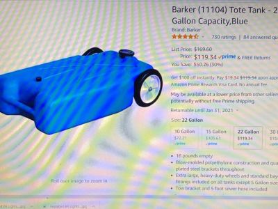 RV Blue Boy Tote Tank - 22 gal.,