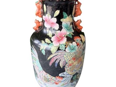 Late 19th CenturyChinese Imperial Famille Noir Large Vase