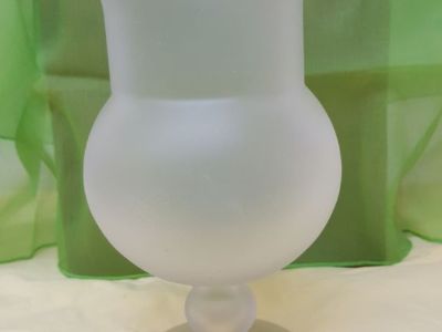 Vase, Large frosted, footed  8" tall with 5" flared top