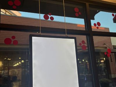 Retail Window Hanging Light Boxes (2) & (1) Light Box Display Cabinet