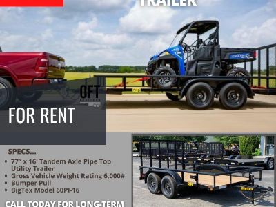 Trailers for rent in Central Tx. New Tandem Axle Utility Trailer