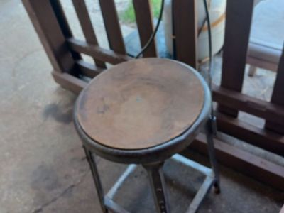 Antique metal stool