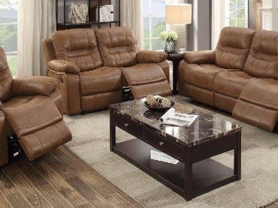 Brand New Sofa Set 3 piece Brown Reclining 