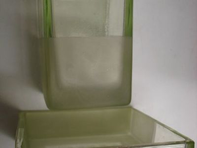 METTE DITMER ~ Frosted Crystal Light Green Bath Set !
