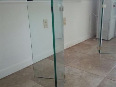 Dining Table glass with glass base.