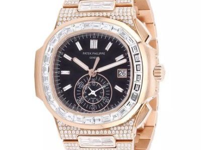 Diamond Patek Philippe Nautilus Men's Watch 18k Rose Gold: 40.5mm Brown Dial !