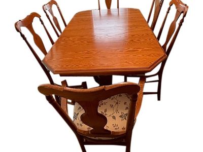 1980s Dining Table With 6 Chairs - Set of 7