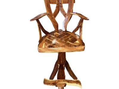 Handcrafted All Wood Live Tree Counter Stool