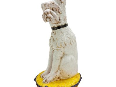 Antique Italian Terracotta Sculpture of a Seated Brussels Griffon or Terrier Dog