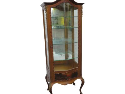 French Late 1800s Painted Vitrine Display Curio Cabinet Cupboard