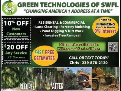 TREE AND STUMP REMOVAL, LAND CLEARING, GRAPPLE LOADS, DIRT WORK