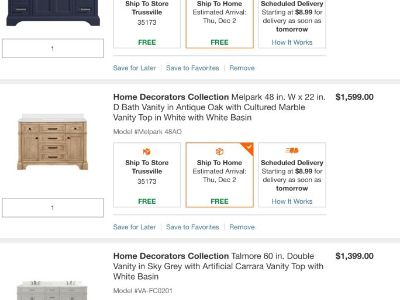 BATHROOM VANITY: MULTIPLE TO CHOOSE FROM & DIFFERENT PRICES