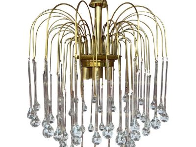 Brass Murano Tear Drop Waterfall Chadalier