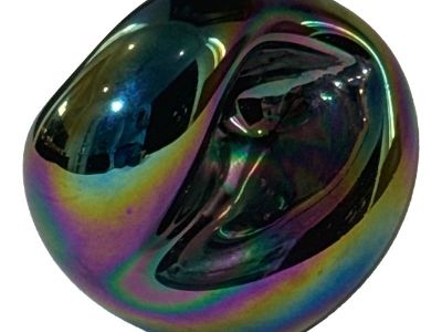 Signed Iridescent Dichroic Art Glass Sculpture by Steven Eickholt, 2000
