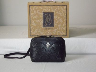 NEW! Brighton Alexa Cordoba Black Leather Organizer Crossbody Designer Handbag