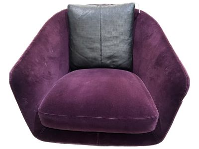 Bensen Velvet Swivel Chair With Pillow