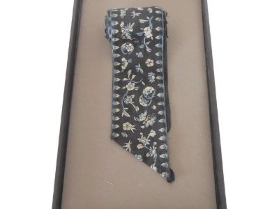 Vintage Silk Asian Blue and White Embroidery Decorative Trim