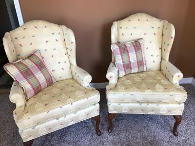 High back chairs (pair)