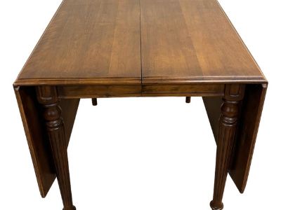 Vintage Ethan Allen American Traditional Birch and Maple Drop Leaf Dining Table
