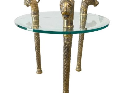 1970s Animal Head Side Table