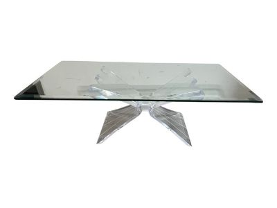 Vintage Butterfly Lucite and Glass Coffee Table