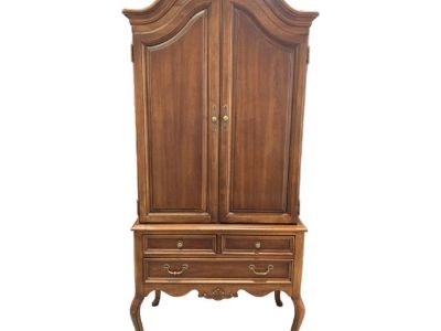 1980s French Provincial Cherry Wood Armoire by Lexington