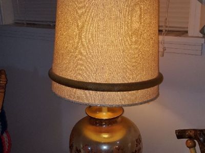 Early 1970s Amber Table Lamp