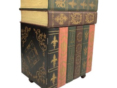 1990s Faux Book Cabinet Table