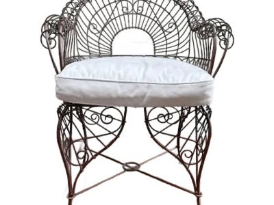 Vintage Peacock Wire Chair