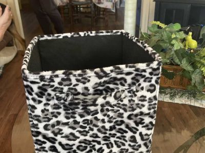 Fuzzy large collapsible tote