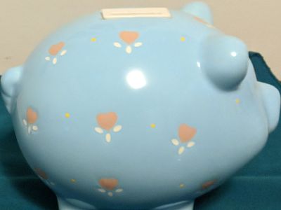 Blue Baby Large Ceramic Piggy Bank