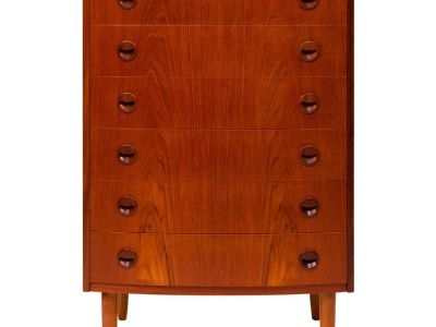Vintage Danish Mid-Century Six Drawer Teak Tallboy Dresser 1960s