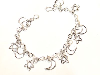 Silver Moon and Stars Bracelet
