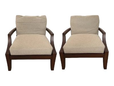 Luxury Designer A. Rudin Lounge Chair – Moss Green Mohair - A Pair
