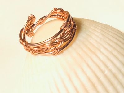 Wire Wrap Copper Braided Ring