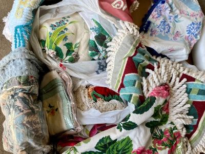 Vintage Pillow Covers, Vintage Fabric, Vintage Curtain Panels