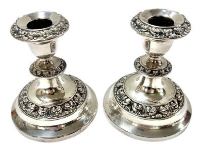 Vintage Silver Plated Candlesticks Made by Lanthe - Set of 2