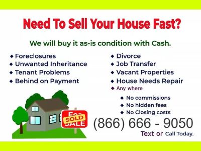 We buy houses in cash! Anywhere All types All situations. Best cash offer!