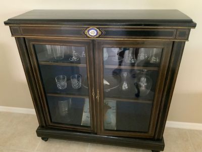 Antique inlaid glass or china cabinet