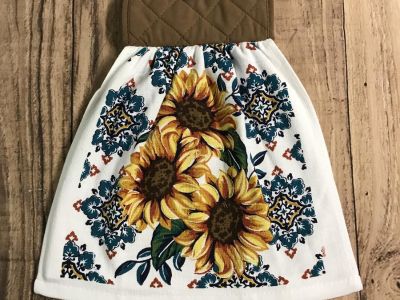 Sunflower & Fall Floral Kitchen Towels Birthday Gift Ideas