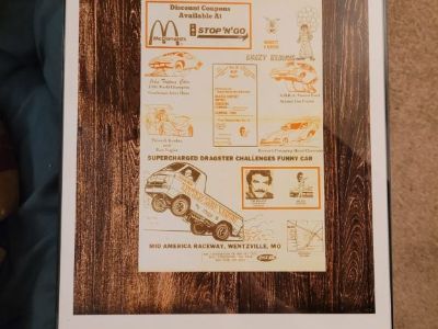 1982 MAR MID AMERICA RACEWAY MOTORSPORT FESTIVAL FLYER POSTER FRAMED GLASS 11X14