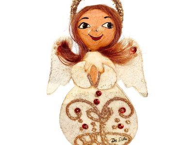 Vintage ‘De Sela’ Papier-Mâché Angel Mexican Christmas Ornament
