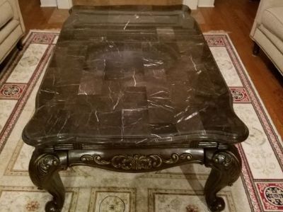 Marble/Wood Coffee Table