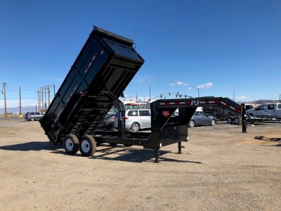 Gooseneck Low Pro High Side Dump (DM), 7x16 Gooseneck Dump Trailer, PJ Dump Trailer DMG162-4