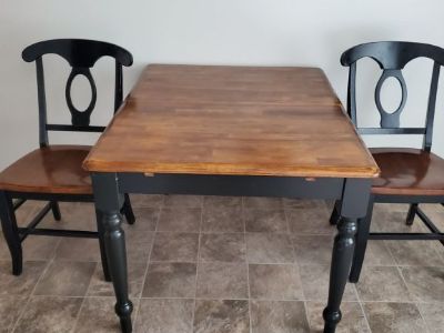 Amish kitchen table with two chairs