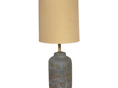 Mid 20th Century Italian Ceramic Glazed Floral Table Lamp