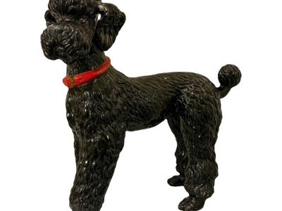 Large Scale Hollywood Regency Italian Black Poodle Dog